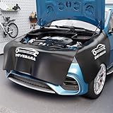 3 Pcs Fender Covers for Mechanics, Microfiber Leather Car Fender Protector Mats for Mechanics with Hooks & Strong Sew in Magnets for Sedans Trucks SUVs Station Wagon -XL