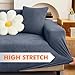 GRIFEMA High Stretch Sofabezug 2 Sitzer Sofaüberwurf Jacquard Elastische Sofahusse für Wohnzimmer Protector für Hunde Haustiere, Grau