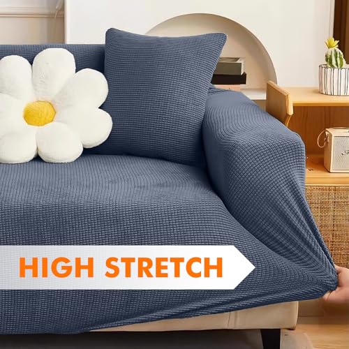 GRIFEMA High Stretch Sofabezug 3 Sitzer Sofaüberwurf Jacquard Elastische Sofahusse für Wohnzimmer Protector für Hunde Haustiere, Grau