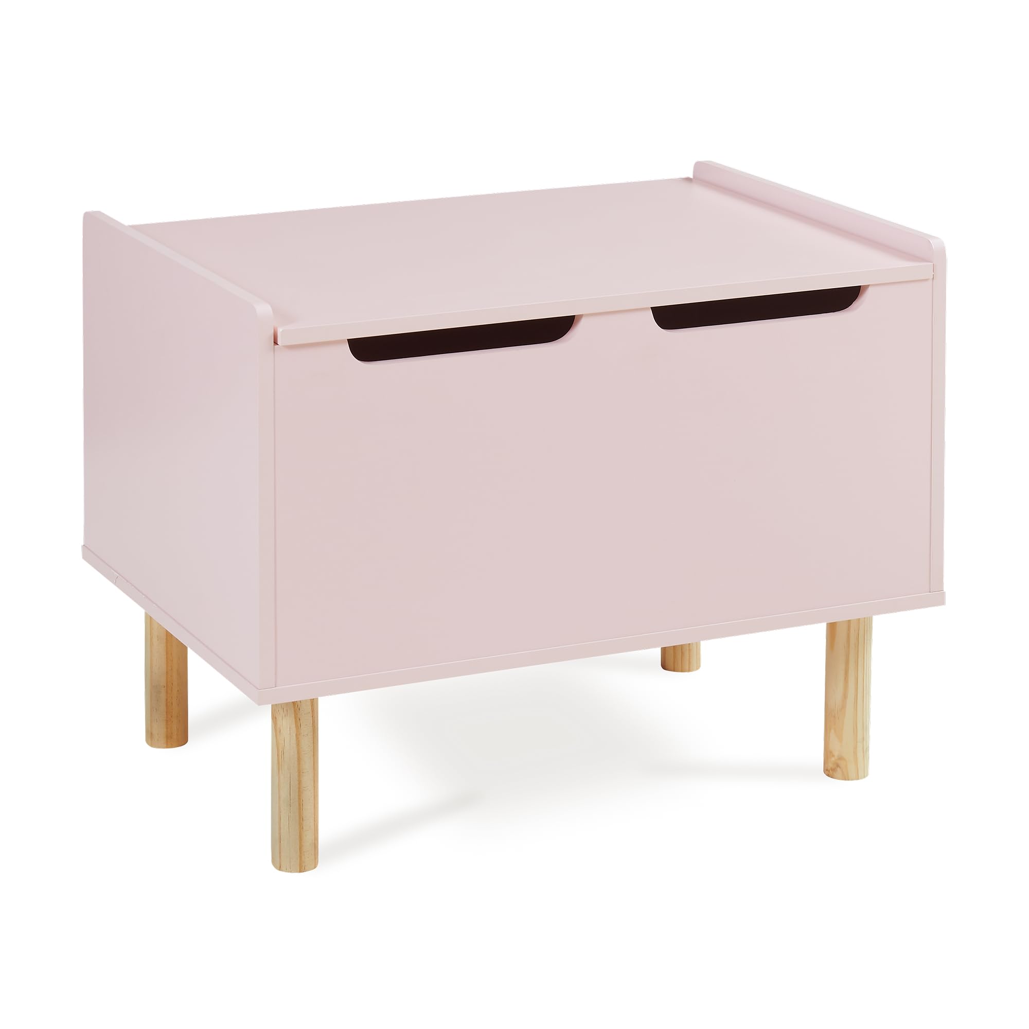 [en.casa] Baule per Giocattoli con Coperchio Cassapanca per Cameretta Piedini in Legno Mobile Contenitore Chiuso Porta Giochi per Bambini Soggiorno Corridoio 60 x 40 x 45 cm - Rosa