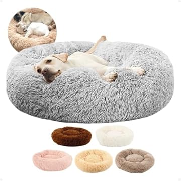 Cama Pet Nuvem Pelucia Cachorro Gato Tamanho M 60x60 Caminha Redonda Confortàvel, Antiderrapante e Ergonômica Extra Macio Ninho. (Bege)