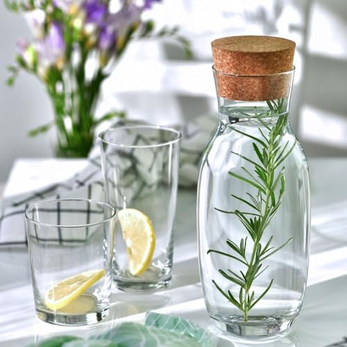 Image of KROSNO Water Carafe with Cork Stopper, 33.8 oz, Oz,Pure Collection