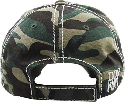 Image of KBETHOS Dog Cat Mom Dad Theme Womens Baseball Cap Distressed Vintage Unconstructed Embroidered Patch Hat