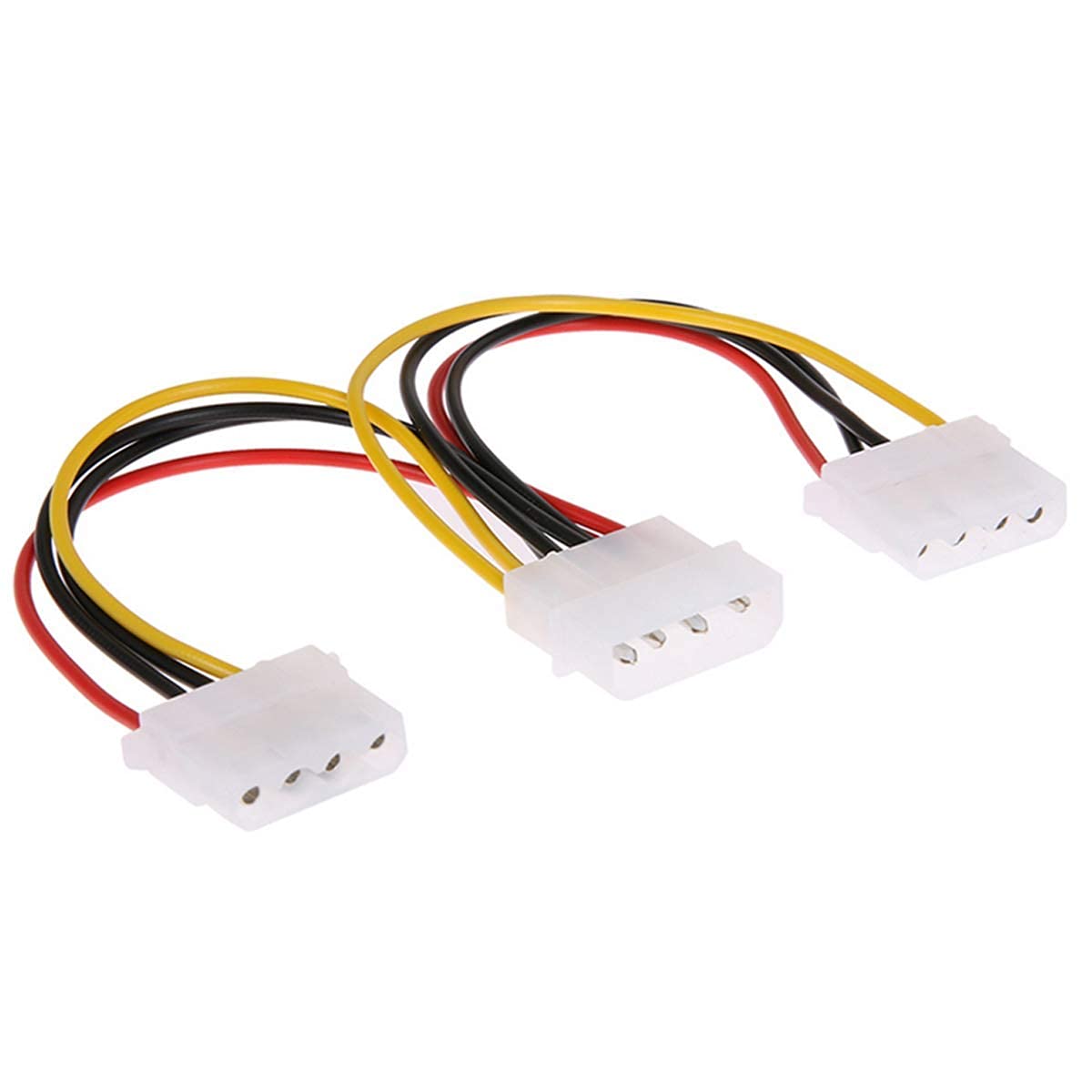 Multi-Colored 4 Pin Molex Male to 2 Ports Molex IDE Female Power Supply Y Splitter Adapter 17Cm Cable for PC, Cooling Fan CD Driver Hard Disk - Pack of 1