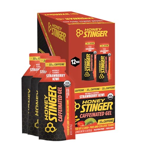 Honey Stinger Organic Strawberry Kiwi Energy Gel, Caffeinated & Gluten Free, for Exercise, Running...