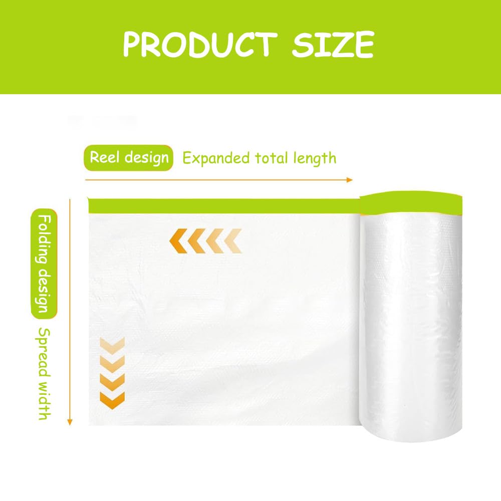 TRUHUI Pre-taped Masking Film,Protective Masking Film,Painting Covering Film,Green,180CMx12M - Image 2