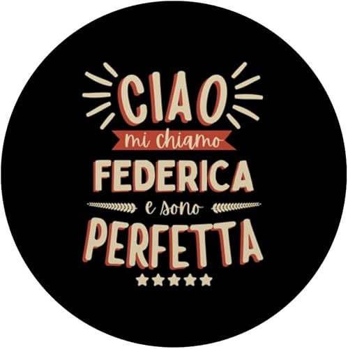 Miniatura 3 de Federica Idea Regalo Personalizzata Amica Nome Divertente PopSockets Standard PopGrip