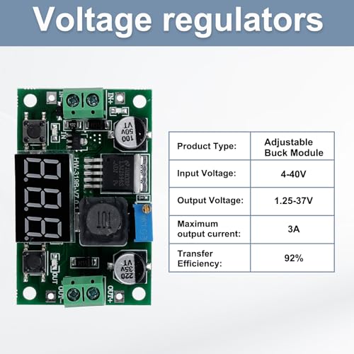 Convertidor DC-DC para regular voltaje sin multímetro gracias a su pantalla LED integrada 3