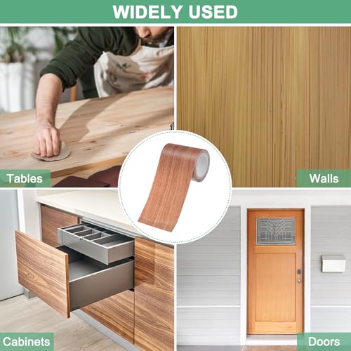Image of M METERXITY 2-Roll Wood Grain Repair Tape, 2.24in x 15ft Textured Realistic Self-Adhesive Wood Floor Tape Contact Paper for Furniture /Floors /Home [Dark Brown Pine]