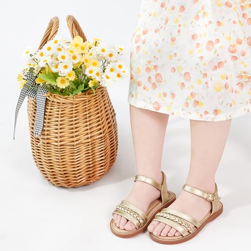 Image of Otter MOMO Girls Open Toe Princess Flat Sandals with Comfort Sole Summer Sandals
