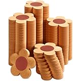 Foaincore 48 Pcs Thick Flower Cork Coasters for Drinks 4 Inch Absorbent Reusable Farmhouse Rustic Wood Drink Coasters for Coffee Wine Mug Desk Glass Table Aesthetic Cute Apartment Decoration