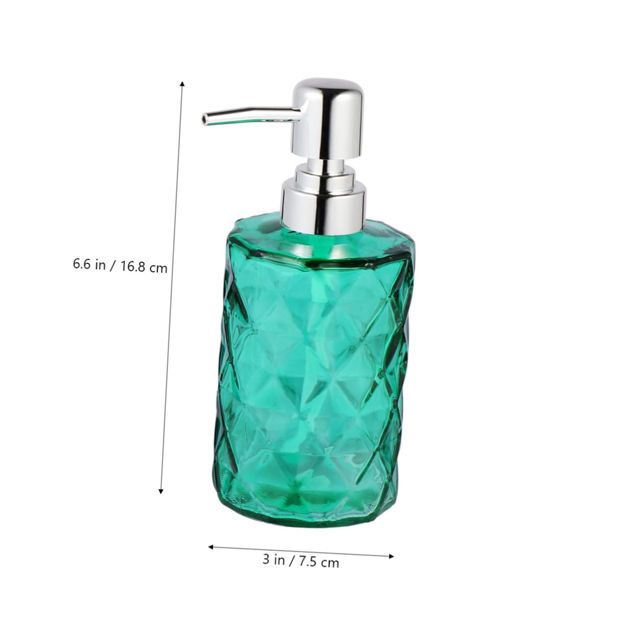 Flacone Dispenser Shampoo 330ml Verde in Vetro e Plastica, 2 Pezzi | Ampia Apertura per Ricarica Facile, Testina Pompa Removibile, Design Moderno Compatto