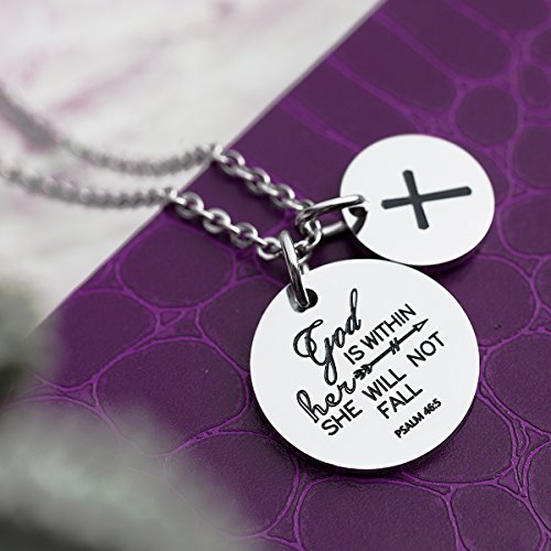 Bible Verse Necklace Cross Charm Confirmation Pendant Necklace Gift Scripture Jewelry3