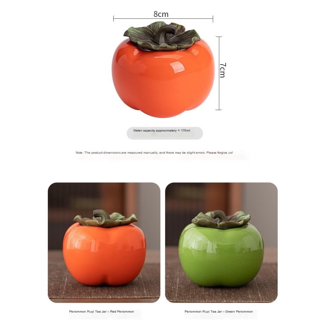 Scatola da tè Serbatoio di stoccaggio del tè sfuso in cachi in ceramica Serbatoio di stoccaggio sigillato piccolo Serbatoio di stoccaggio degli alimenti da cucina del magazzino del tè Contenitore per