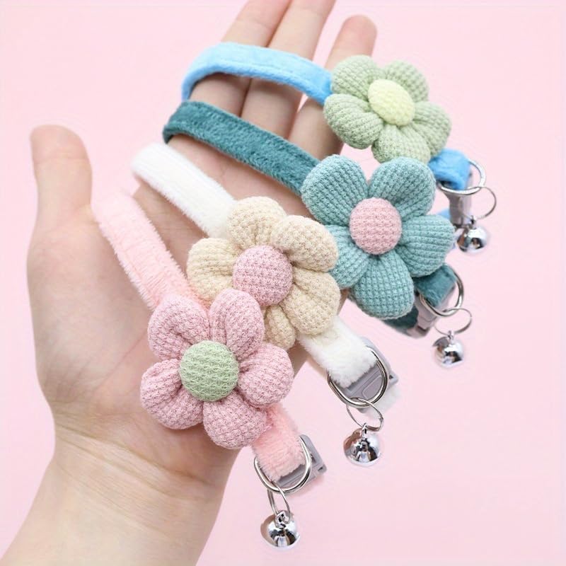 Halsband mit Cartoon-Blume, für Hunde, stilvolle Glocken, Haustier-Halskette für kleine bis große Haustiere, Foto-Requisiten, Katzen, Halsschmuck
