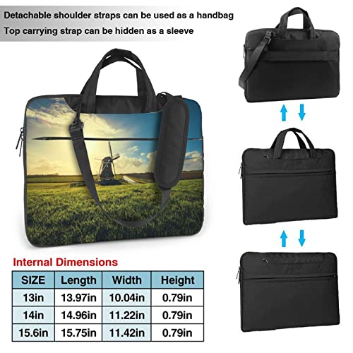 Bolso porta laptop Windmill On The Prairie negro miniatura 3
