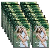 CRUGLA 4x6 Magnetic Picture Frames for Refrigerator 18 Packs, 4 by 6 Magnet Photo Frame with 3M Adhe