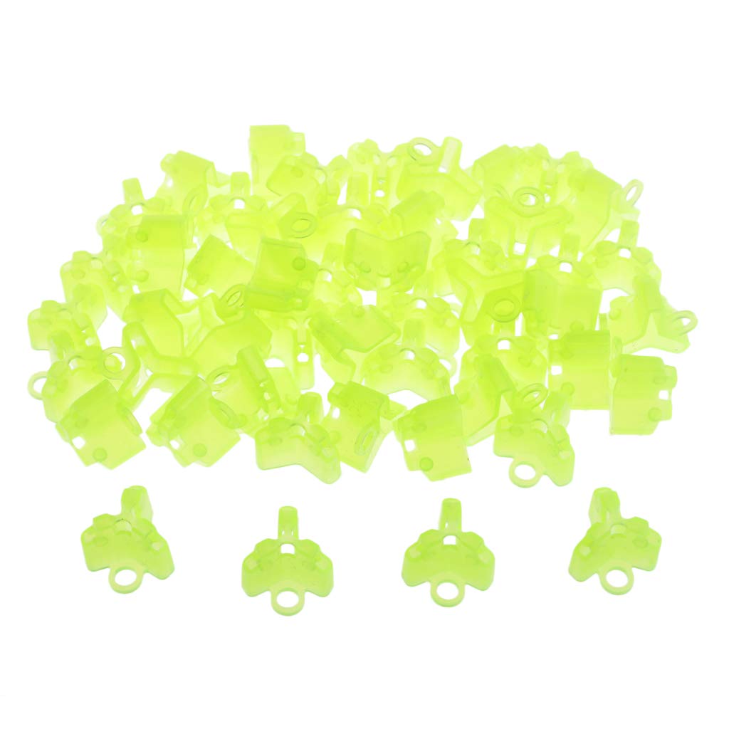50 Pezzi Giallo Chiaro Plastica Pesca Treble Ami Coperture Protettive 1 cm