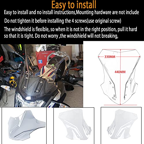 Akcesoria motocyklowe kompatybilne z G310GS G 310 GS G 310GS owiewka 2017-2024 G310 GS na przednią szybę, ekran, osłona deflektora (szary dym)