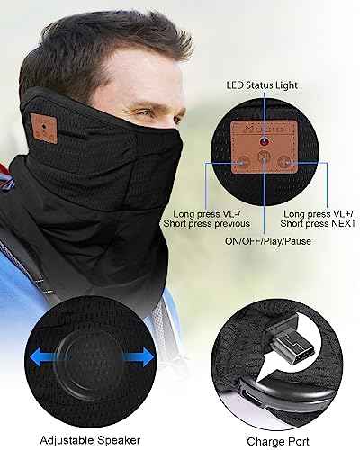 Bluetooth Cooling Neck Gaiter with Type-C Headphones for Men and Women — view 2