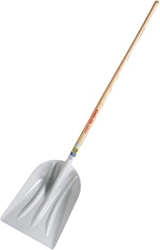 True Temper 1680100 Poly Scoop Shovel with Wood 48 in. Hardwood Handle, grey/silver, 64h 14.75w 8.75d