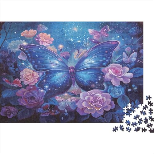 Puzzle 1000 piezas de mariposas y flores para adultos, ideal como decoración y relajación en casa