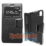  Todobarato24h Funda Libro Ventana Negra Compatible con BQ Aquaris E5 HD