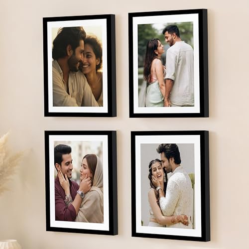 Image of Art Street Premium Photo Frame for living room, Classic Aesthetic Design Photo Frames for Photograph, Art Work, Kids Room Set of 4 (6x8 Inch, Black)
