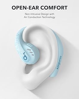 Soundcore by Anker AeroFit Pro Open-Ear Headphones, Ultra Comfort, Secure Fit, Ergonomic Design, Rich Sound with LDAC, Bluetooth 5.3, IPX5 Water-Resistant, 46H Playtime, App Control (Renewed)