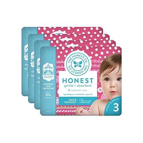 The Honest Company Baby Diapers with True Absorb Technology, Holiday Trimmings, Size 3, 108 Count