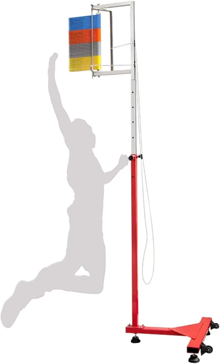 Adjustable Height Vertical Jump Tester,Portable School Vertical Jump Trainer Equipment with Wheels,for Adult Teen Volleyball Basketball Jump Training
