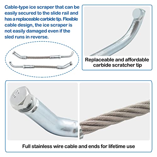 Greatus Ice Scratchers Kit Replacement For Dura Fit All Reverse And Non-Reverse Gear Equipped Snowmobiles For One-Bolt Mounting #TOP2
