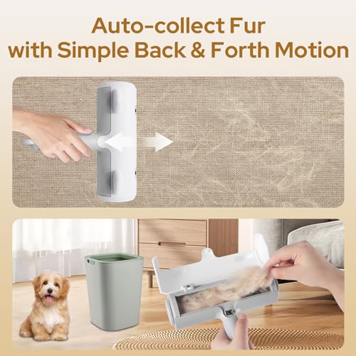 Zivacate Tierhaarentferner Fusselrolle, [Ergonomischer Griff & Selbstreinigung] Fusselroller für Hundehaare und Katzenhaare,Wiederverwendbare Fusselrollen für Möbel, Couch, Teppich(dunkelgrau)