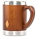 MyHomeIdeas Wooden Tea Mug with Lid - Wood Bamboo Coffee Mugs for Men - Reusable Cool Coffee Travel Mug To Go with Handle - Unique Personalized Gift Mug for Men, Women - 100% Eco-Friendly — 13.5 oz
