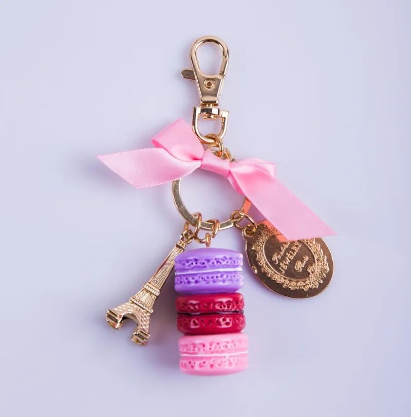 Macaron Eiffel Tower pendant key chains for women/girls3