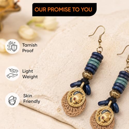 Image of Royal Queen & Empress Handcrafted Tribal Dhokra Earrings Collection for Women - Statement Ethnic Designs in Multiple Colours