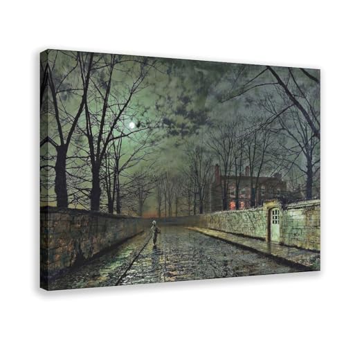 Impression sur toile au clair de lune argenté Grimshaw décoration murale