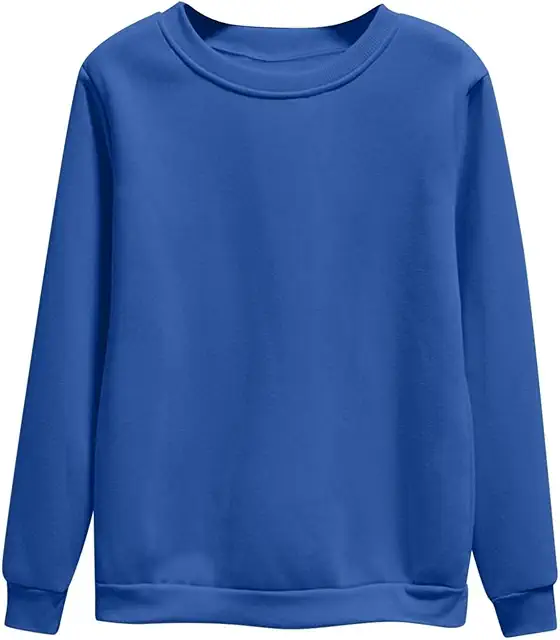 Sudadera de felpa para mujer, algodón, elegante, sin capucha, cuello redondo, tallas grandes