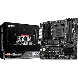 MSI B550M Pro-VDH WiFi - Placa Base Pro Series (AMD Ryzen 3000 3rd Gen AM4, DDR4, M.2, USB 3.2 Gen 1, Front Type-C, Wi-Fi, HDMI, Micro ATX)