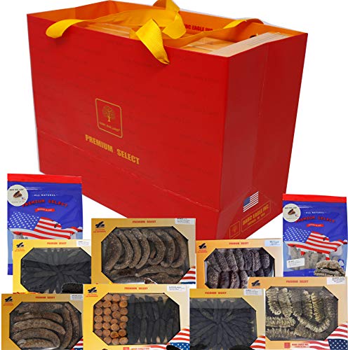 Dol 禮盒大包裝 Sun Dried Sea Cucumber,Wild Caught Deep Sea Glaciers,All Natural Nutritious,天然淡乾冰川野生海參 35~50Pcs 16Oz. (453G.) #TOP6