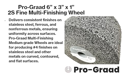 multi-finishing wheel  6 x 3 x 1 2s fine grit silicon carbide - stainless steel finishing convolute wheel 13181  for 4 finish - 1 pack