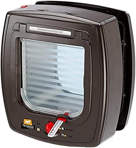 Ferplast Swing Cat Flap with Microchip, Brown, 22.5 x 16.2 x 25.2 cm