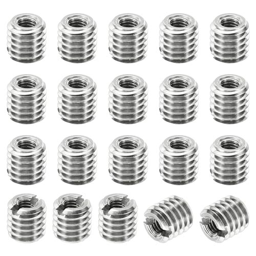 PATIKIL Thread Adapters Sleeve Reducing Nut, 20 Pcs M6x1 Male to M3x0.5 Female Repairing Insert Nut Screw Reducer Stainless Steel Fastener 6mm