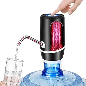 Konquer TimeS Kts Automatic Wireless Water Can Dispenser Pump, With Rechargeable Battery, Portable Electric Drinking Water Jug Pump For Home, Kitchen, Living Room, Office, Black/White, 5 gallon