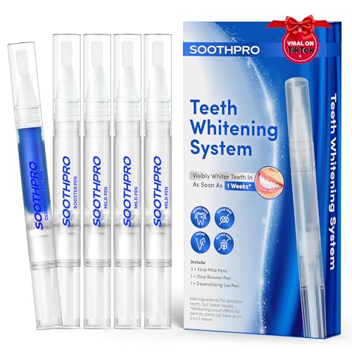 Teeth Whitening Pen 5 Packs: Teeth whitening Gel with desensitizing Pen