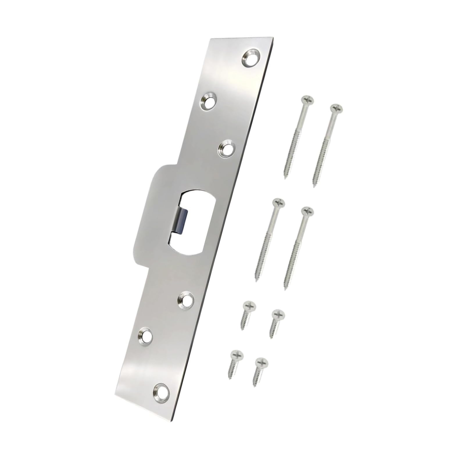 Door Strikes Plate Stainless Steel Heavy Type Reinforcement Plate Door Security Device Suitable for Latches Deadbolts Heavy Duty Stainless Steel Strikes Security Reinforcement for Latches Deadbolts