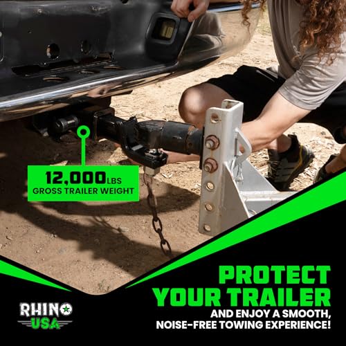 Image of Rhino USA 2 inch Trailer Hitch Pin - Patented Locking Receiver Pin for Class III /IV Hitches - Weatherproof, Anti-Theft, Debris-Protected - Tow Truck Ready - BLK 2PK Keyed-Alike