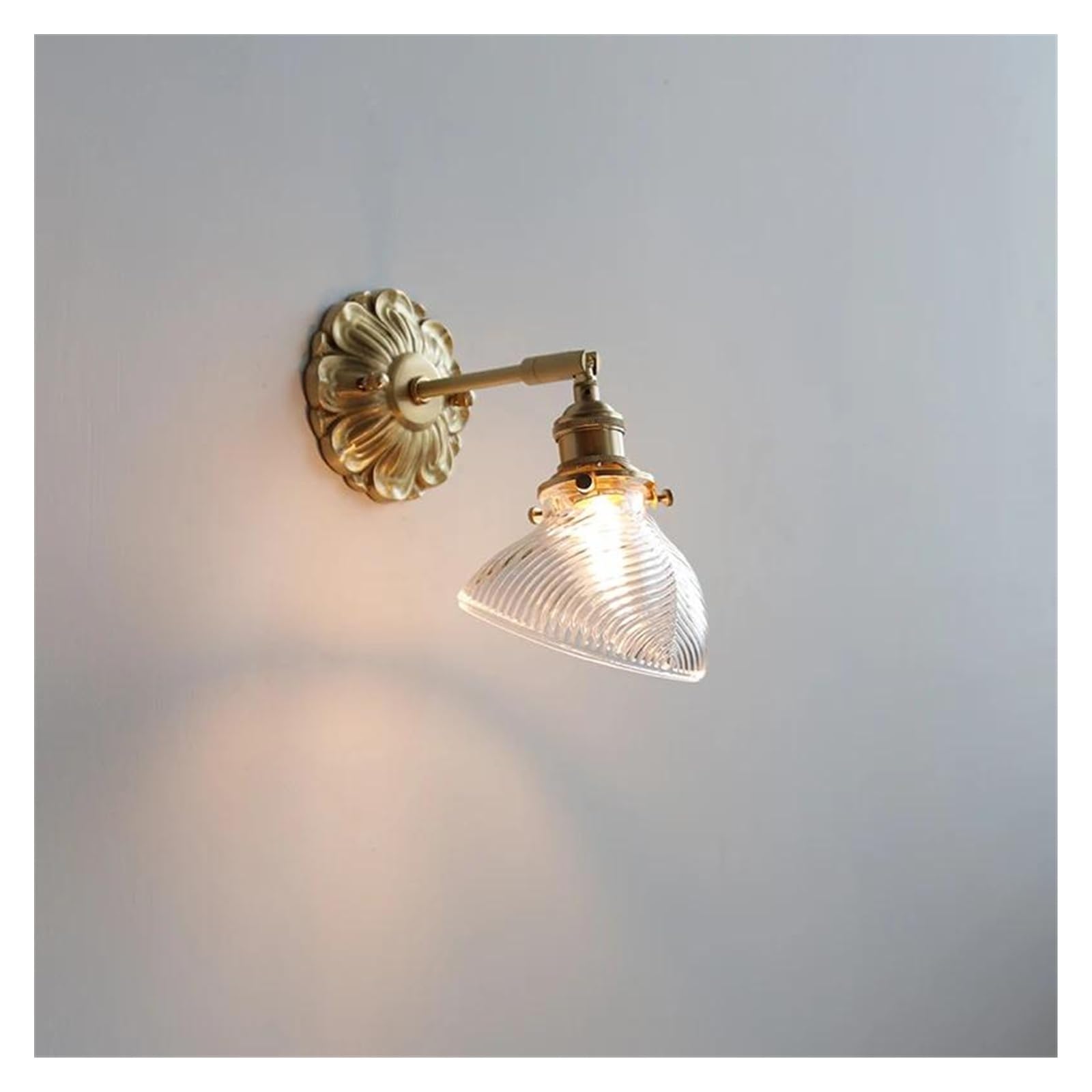 ZTCHSENZT Wall Sconces, Glass LED Wall Light Sconce Copper Arm Adjustable Bedroom Living Room Stair Beside Lamp Applique Murale Wandlamp,C