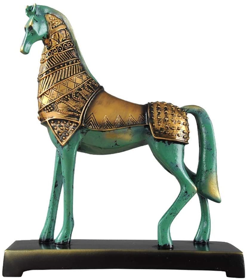 HANDIYA Sculpture Artisanale Sculpture Rétro Animaux Cheval Ornements Statue Decor de Bureau DIY Bar Salon Salon la télé Cabinet Artisanat (Color : B)