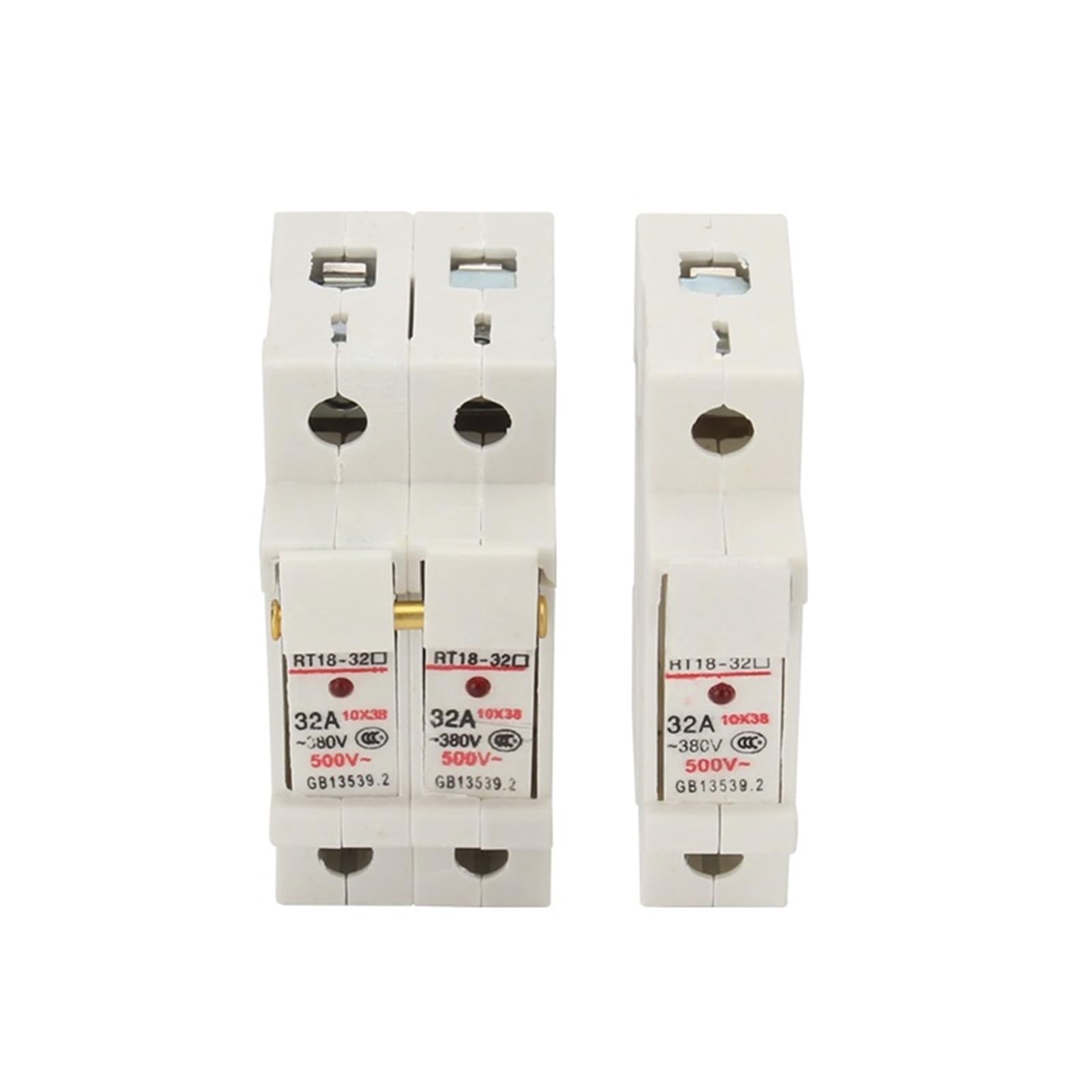 1P 2P 3P 4P RT18-32X AC ~ 380V Porte-fusible en cuivre 500 V 10 x 38 mm Montage sur rail DIN avec fusible 1 pièce (8A, 3P)